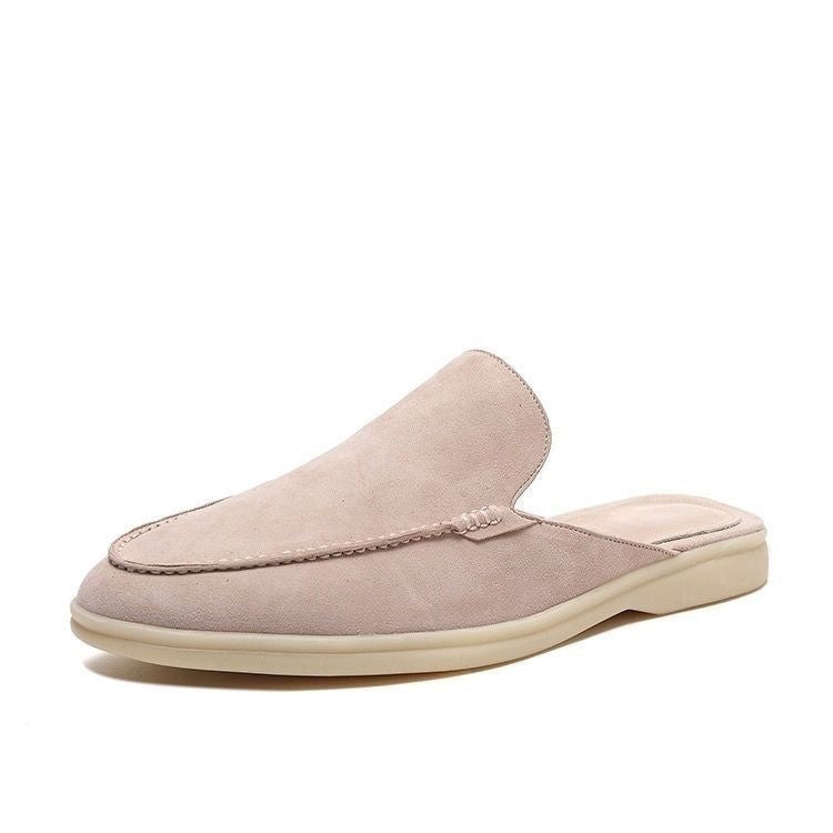 Mocassins homme sans talonnette slip-on style daim décontracté