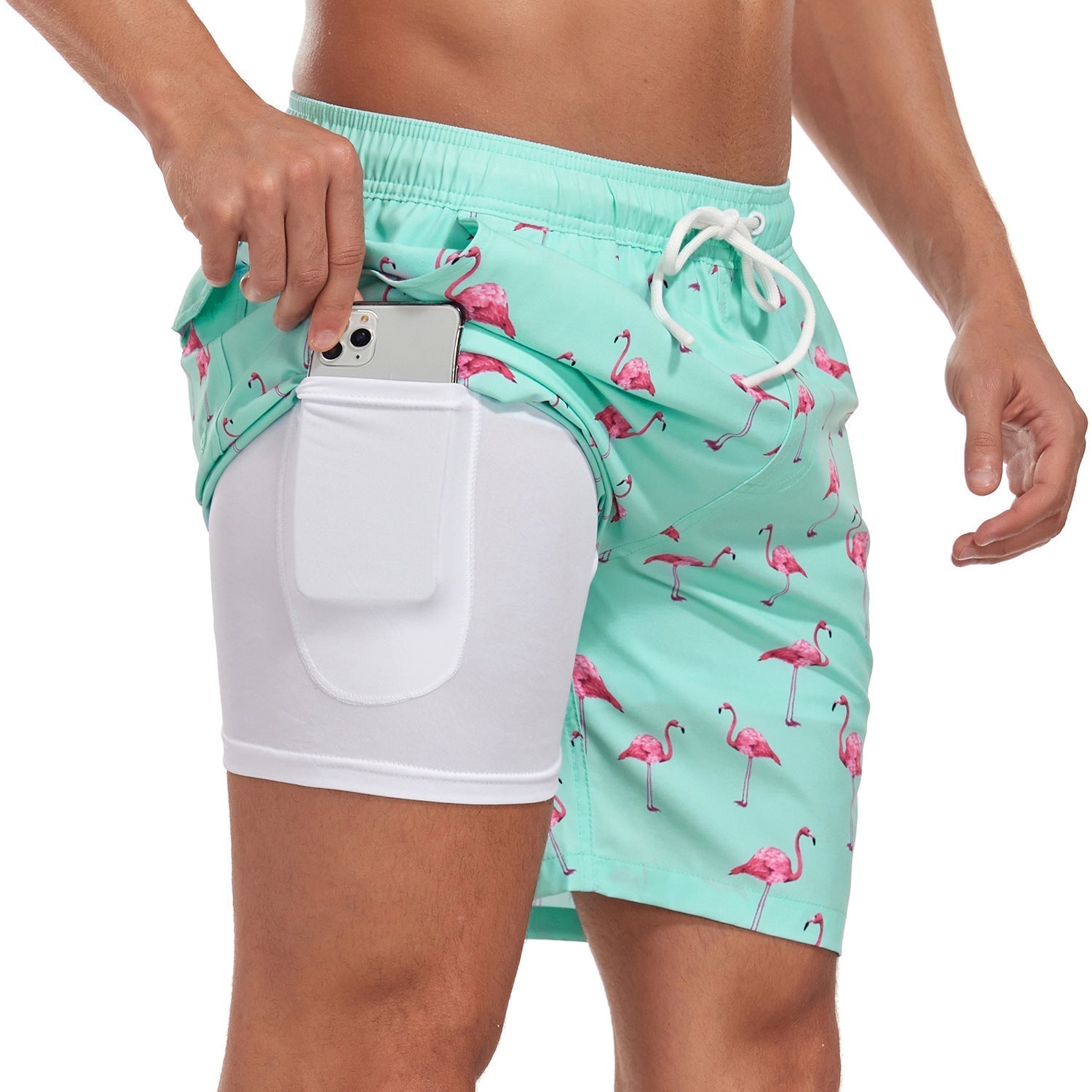 Short de Bain Homme Doublure Compression Sport Plage