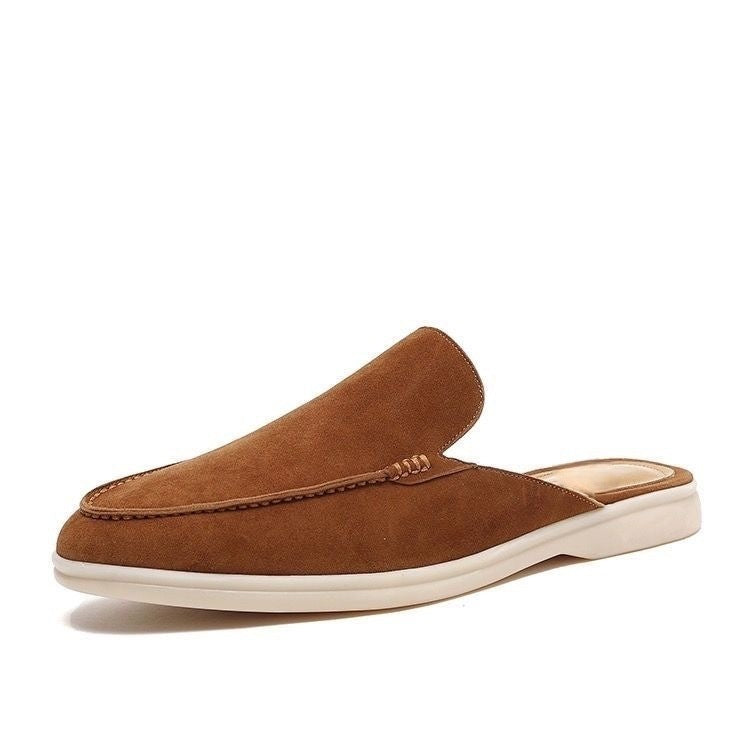 Mocassins homme sans talonnette slip-on style daim décontracté