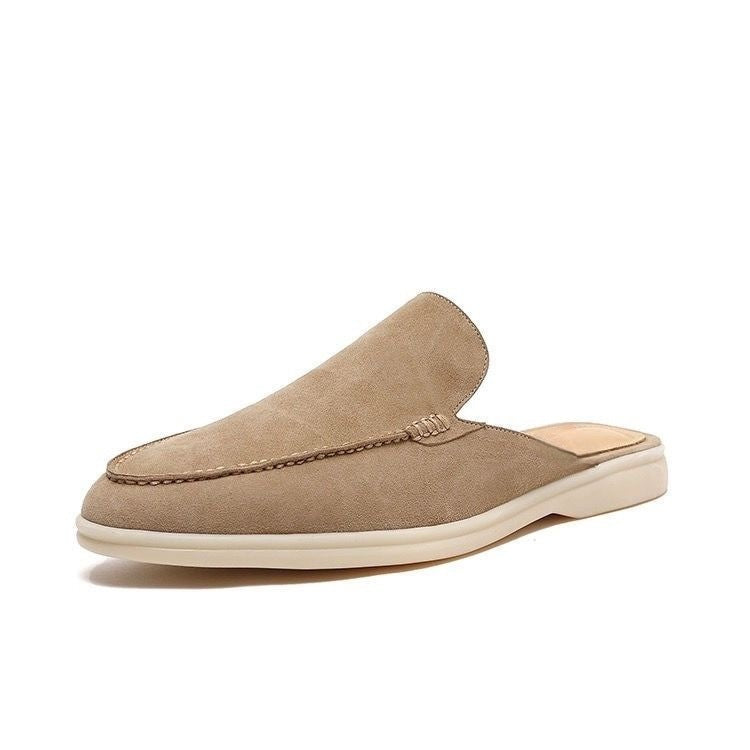 Mocassins homme sans talonnette slip-on style daim décontracté