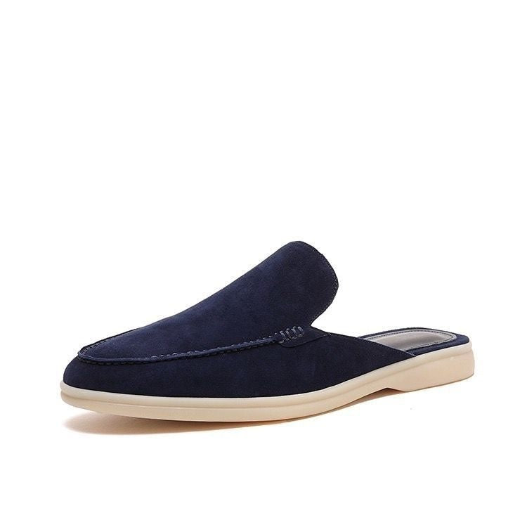 Mocassins homme sans talonnette slip-on style daim décontracté