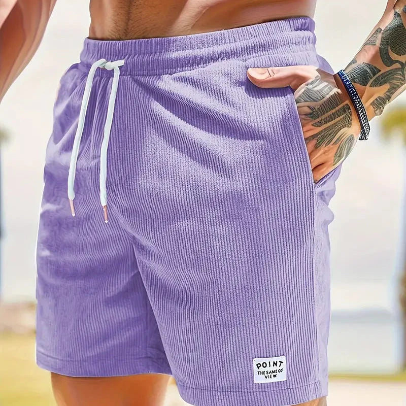 Haut short velours homme — vêtement décontracté d'été à lacet