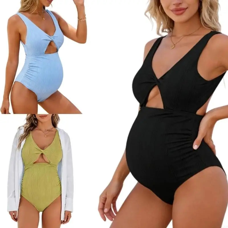 Maillot de bain maternité une pièce gainant ventre maintien