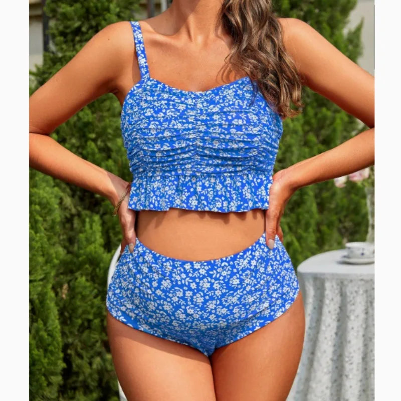 Maillot de bain maternité bikini deux pièces volants plage