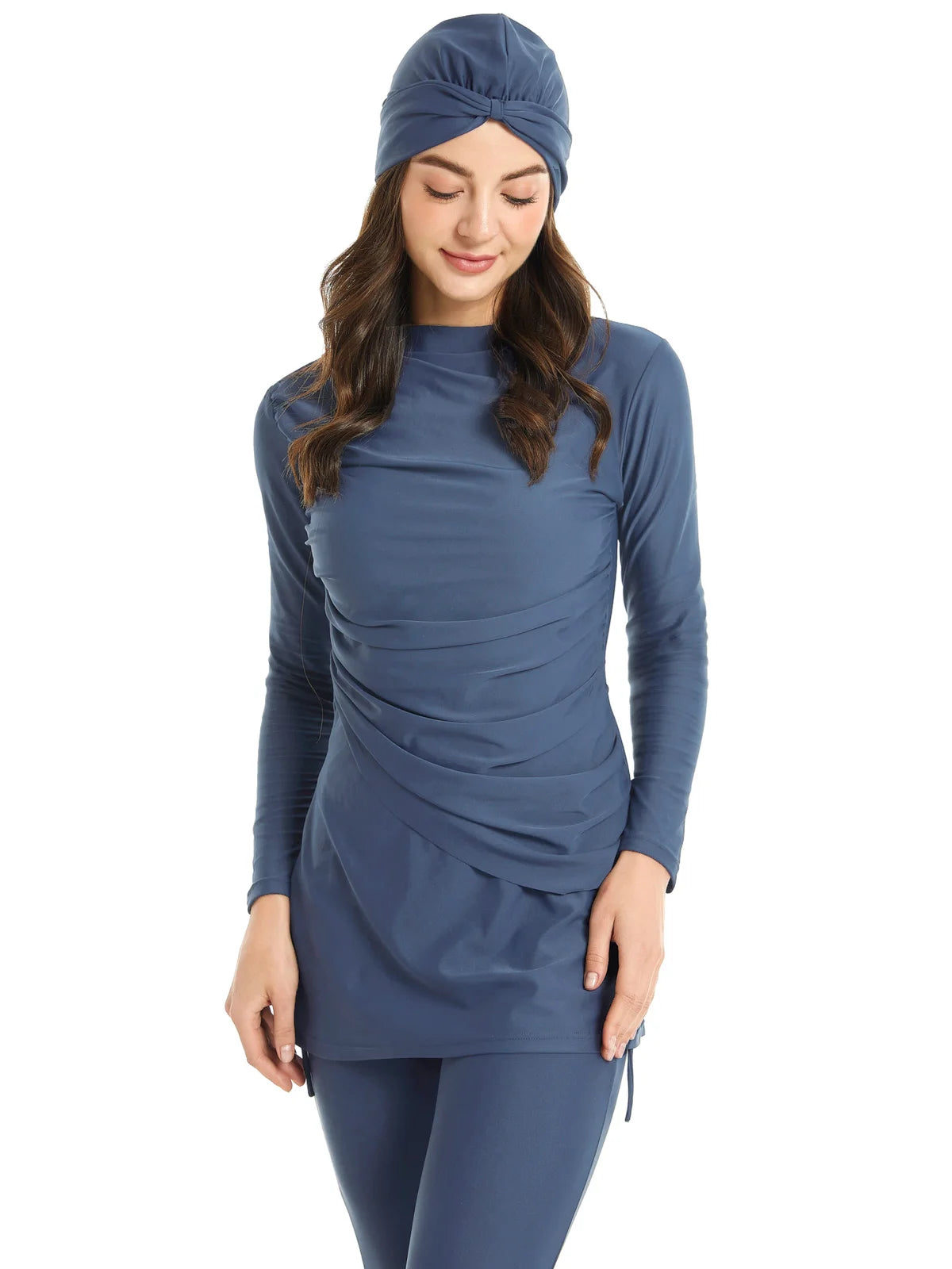 Burkini femme grande taille couverture intégrale ensemble 3 pièces