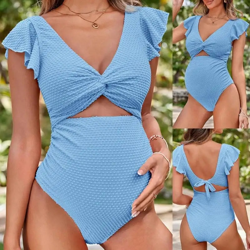 Bikini maternité deux pièces volants ensemble de plage femme
