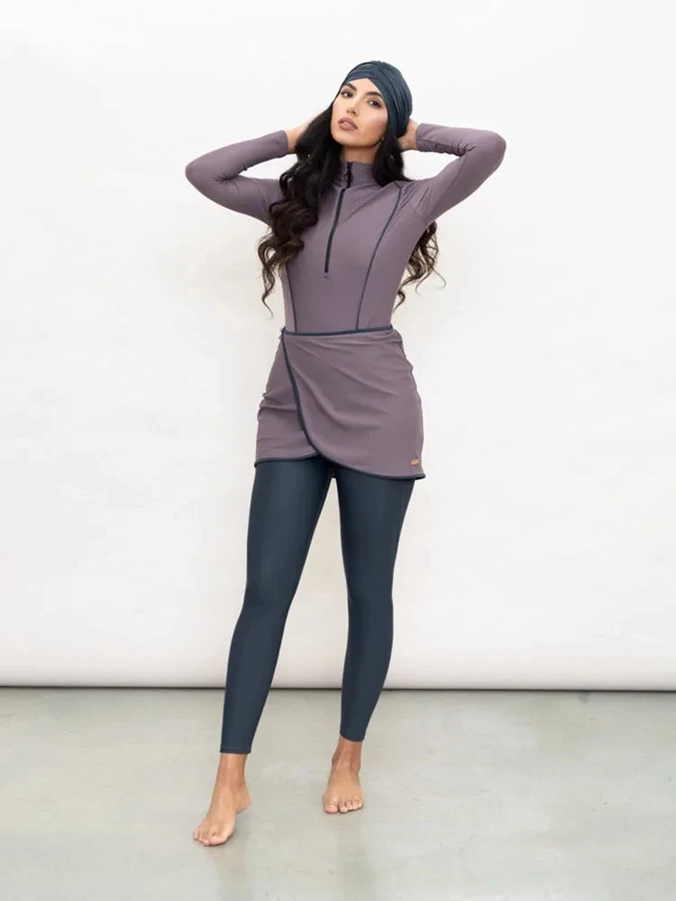 Burkini femme manches longues hijab sport séchage rapide UPF50+