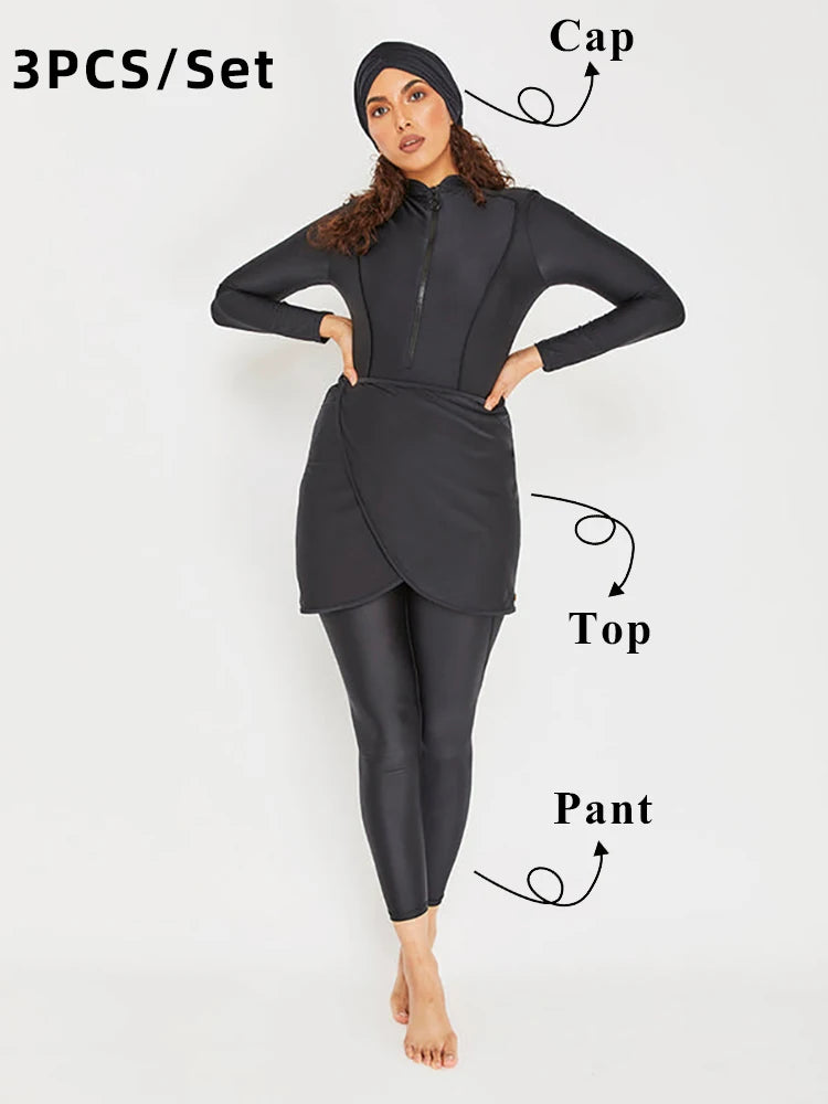 Burkini femme manches longues hijab sport séchage rapide UPF50+