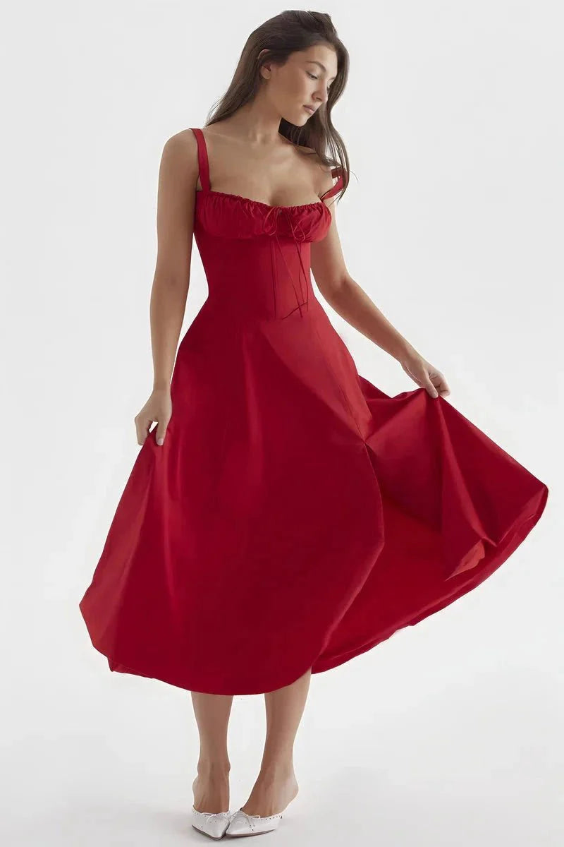 Robe Femme Corsage Nœud Imprimé Floral Printemps Été