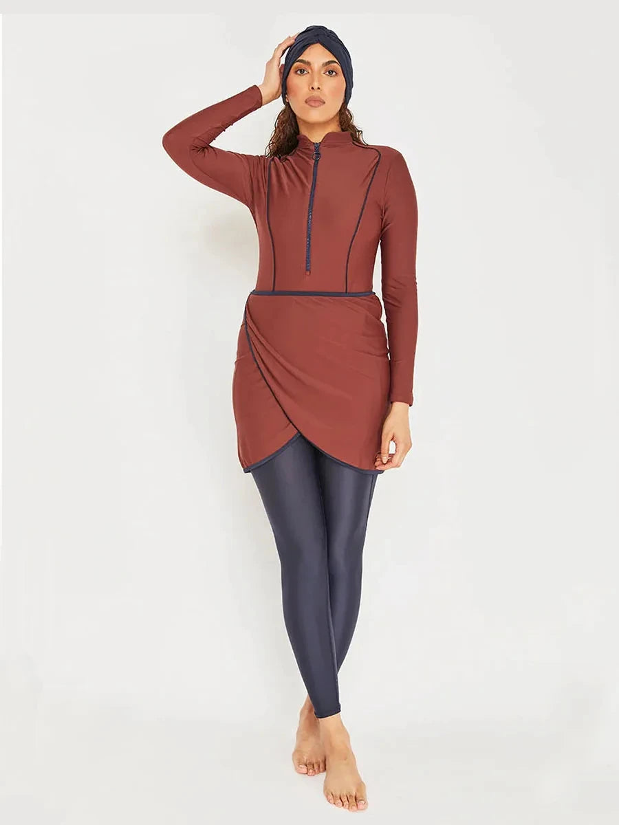 Burkini femme manches longues hijab sport séchage rapide UPF50+
