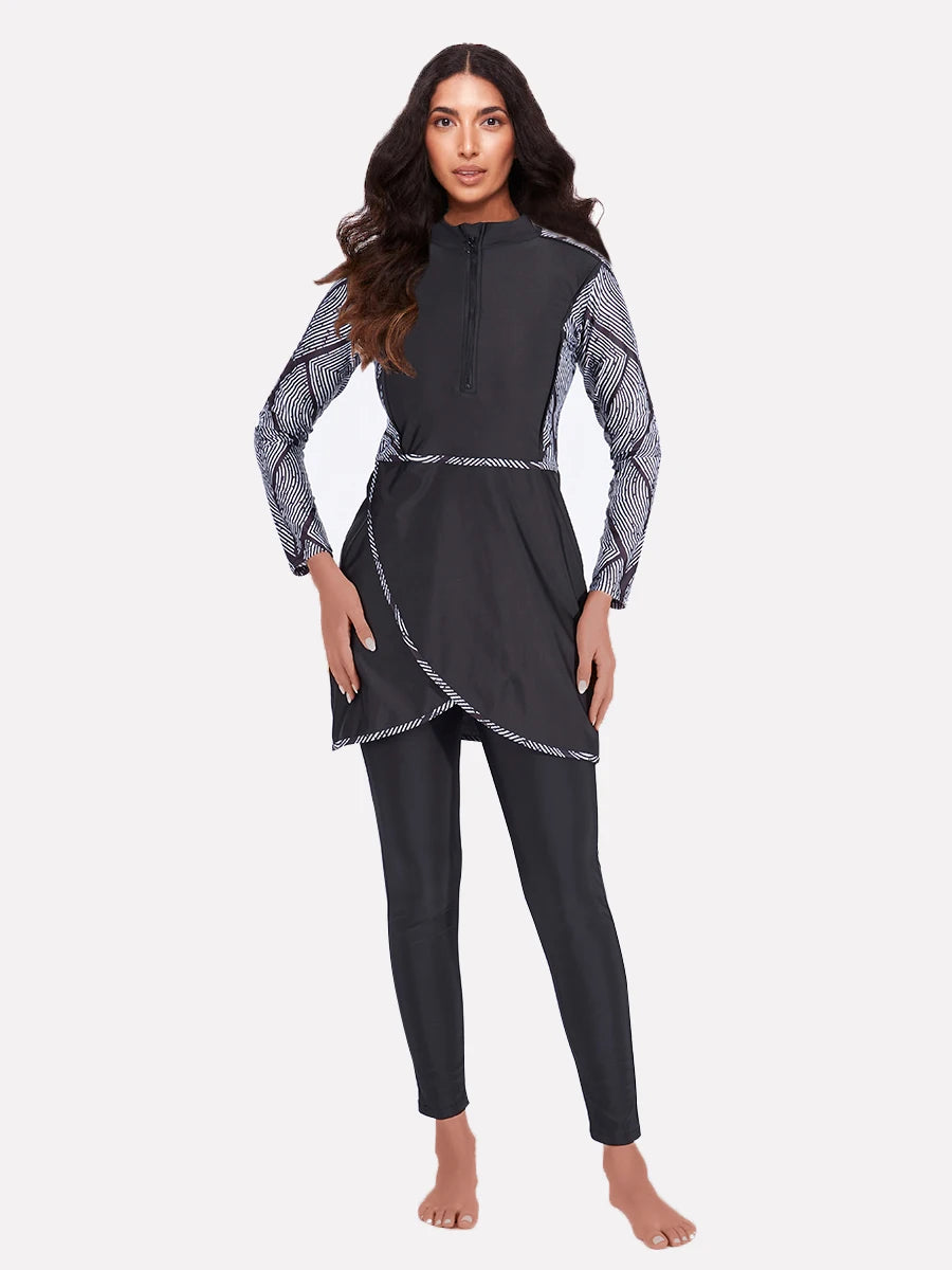 Burkini femme manches longues hijab sport séchage rapide UPF50+
