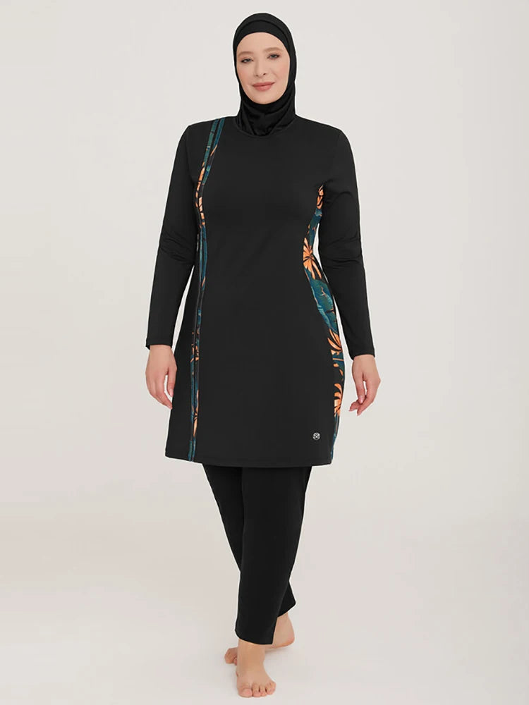 Burkini sport femme 3 pièces manches longues séchage rapide