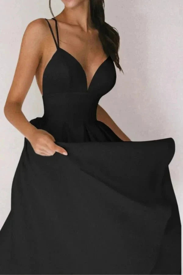 Robe femme col V encolure dégagée coupe élégante