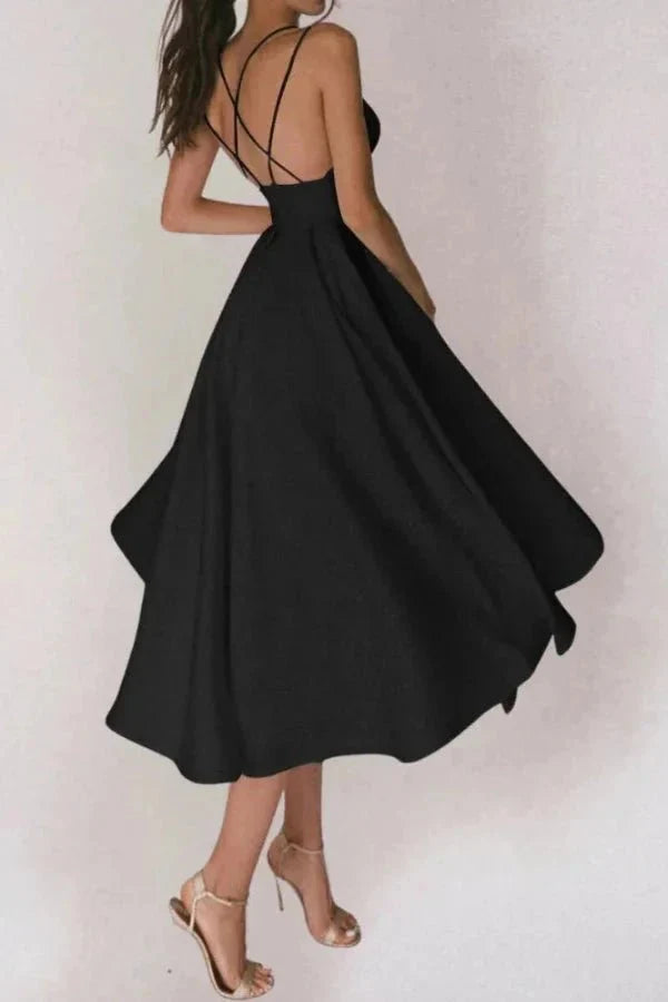 Robe femme col V encolure dégagée coupe élégante