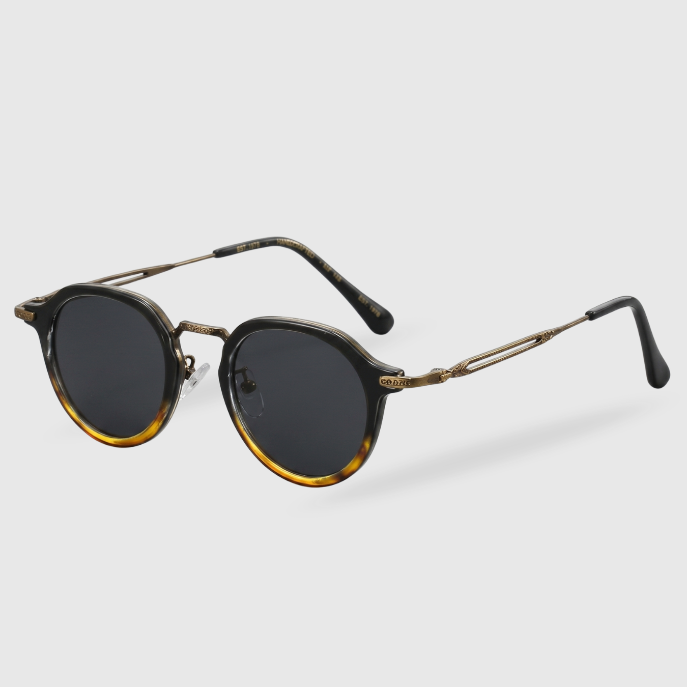 Lunettes de soleil homme rondes style vintage monture métal