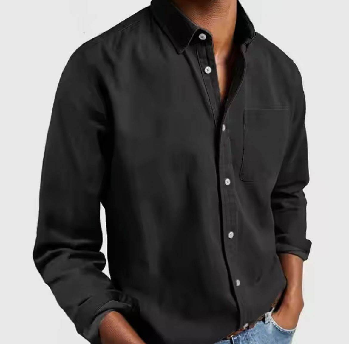 Chemise Homme Coupe Régulière Col Classique Boutons