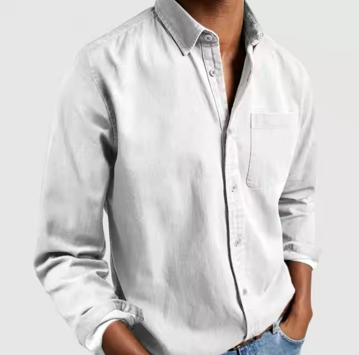 Chemise Homme Coupe Régulière Col Classique Boutons
