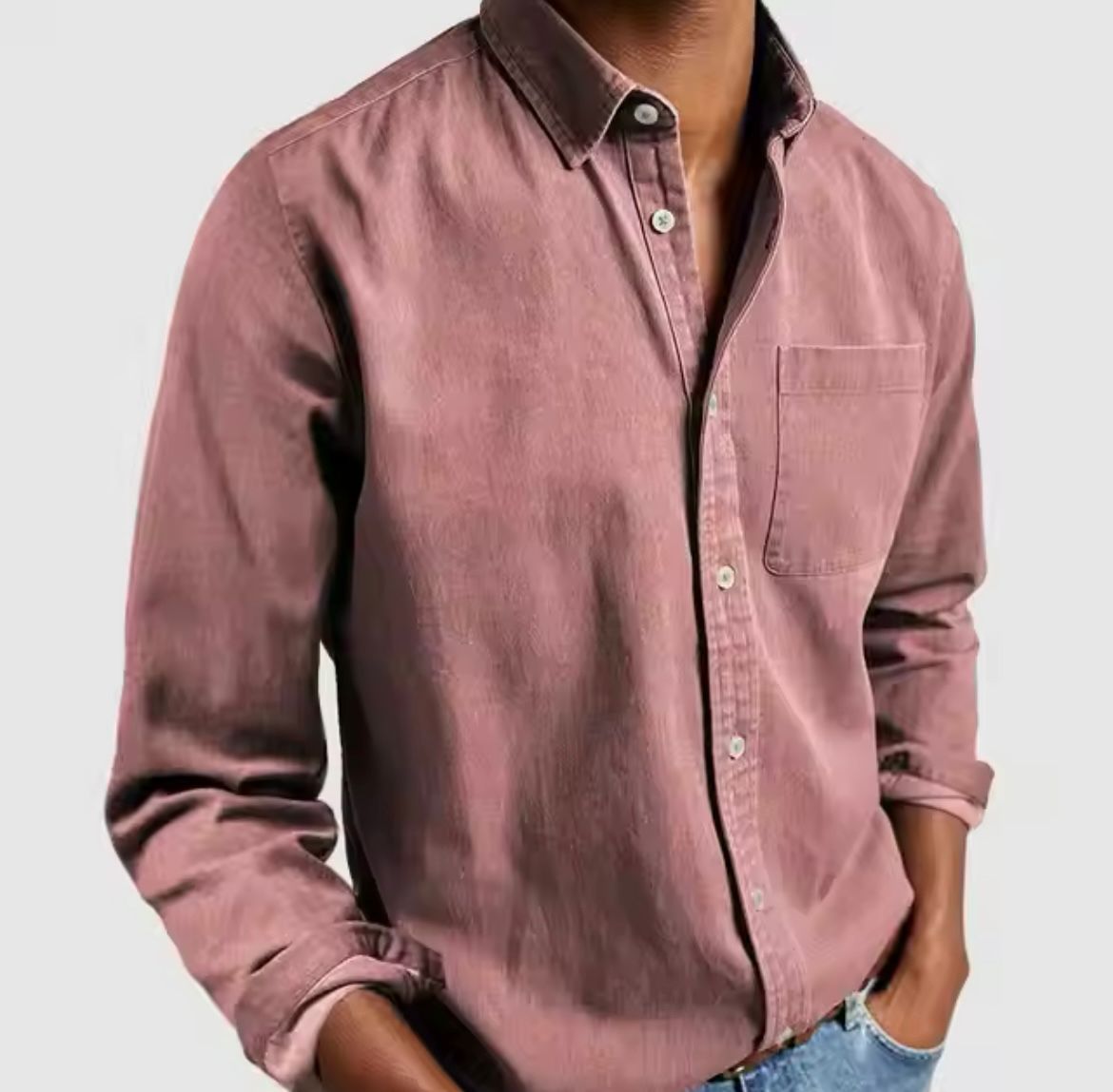 Chemise Homme Coupe Régulière Col Classique Boutons