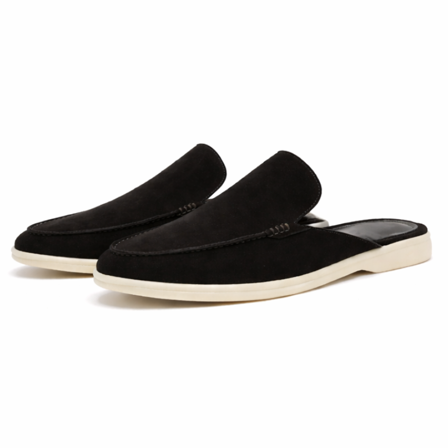 Mocassins homme sans talonnette slip-on style daim décontracté