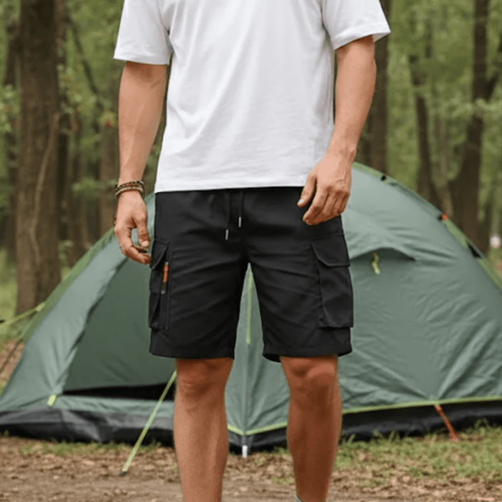 Short cargo léger homme poches zippées outdoor randonnée