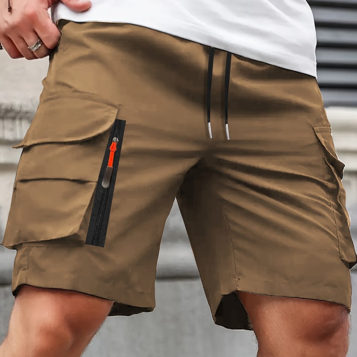 Short cargo léger homme poches zippées outdoor randonnée