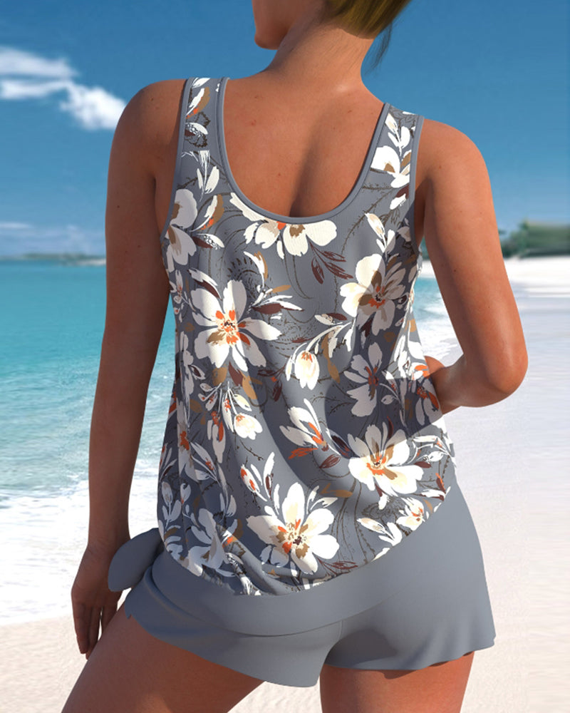 Tankini femme débardeur et slip ensemble natation