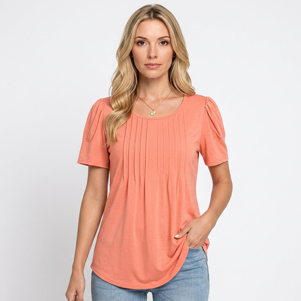 T-shirt Femme Col Rond Coupe Ample Imprimé Floral