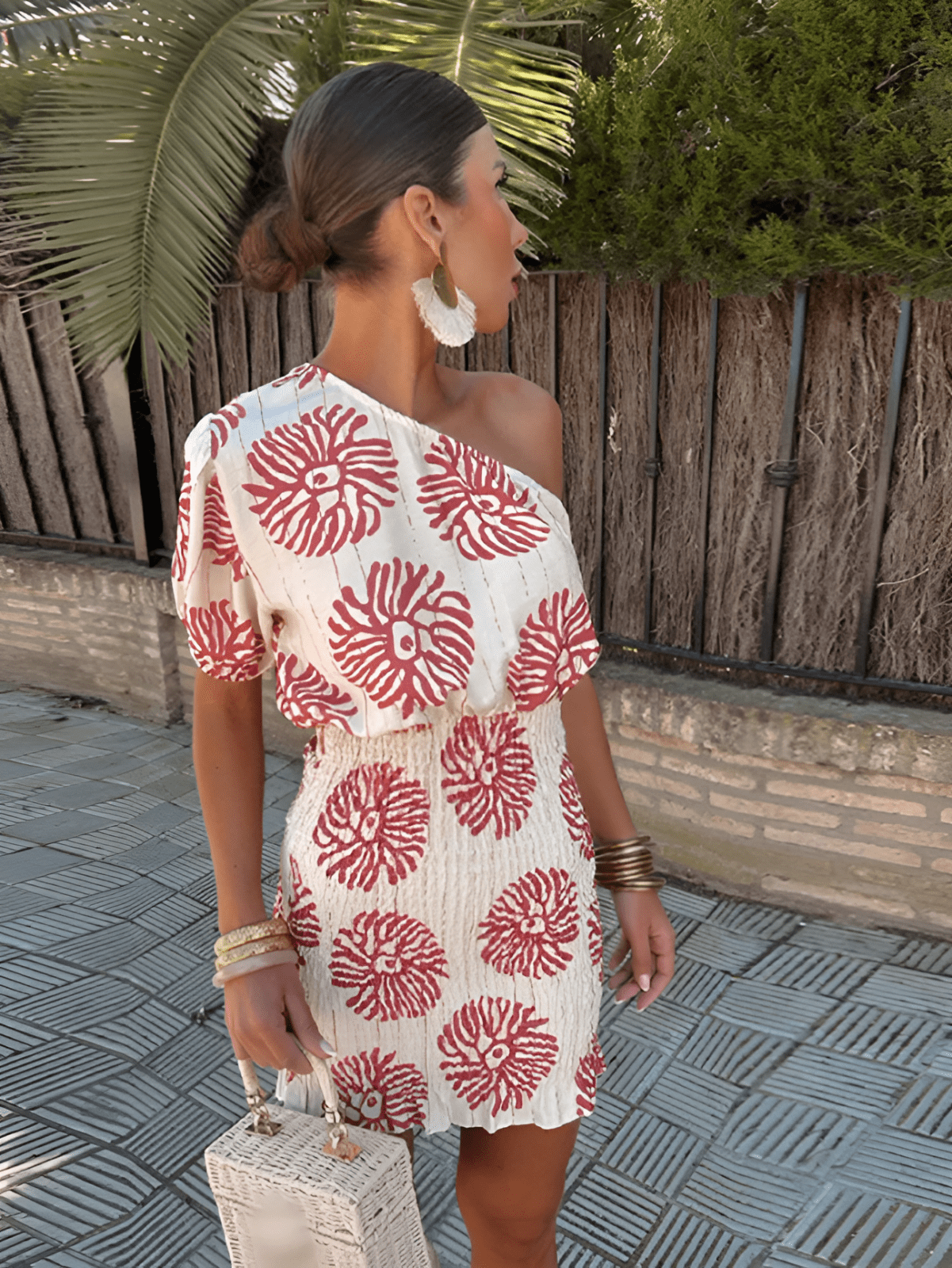 Robe Mini Femme Imprimée Été Tenue Outdoor Casual Colorée