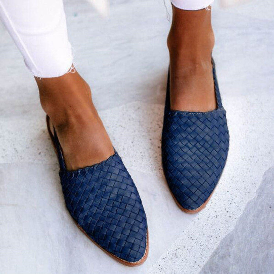 Ballerines femme slingback tressées design croisé