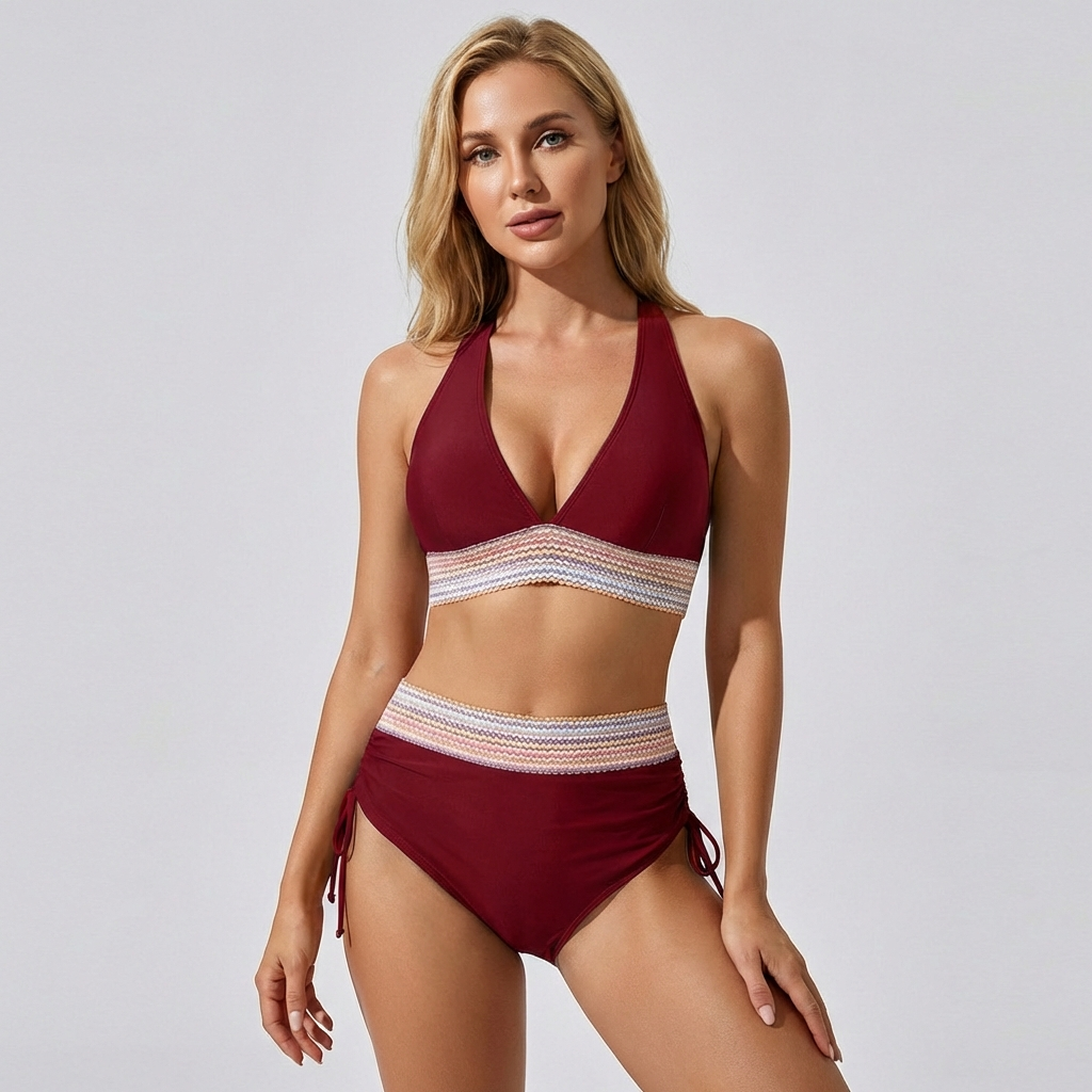 Bikini Gainant Femme Taille Haute Maintien Ventre Plat