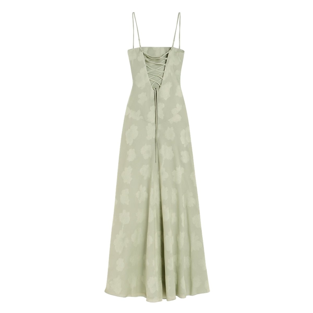 Robe Maxi Femme Corset Jacquard Floral Dos Lacets Soirée