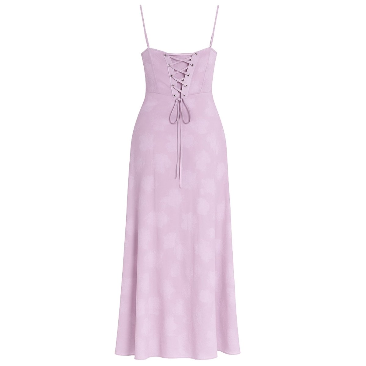 Robe Maxi Femme Corset Jacquard Floral Dos Lacets Soirée